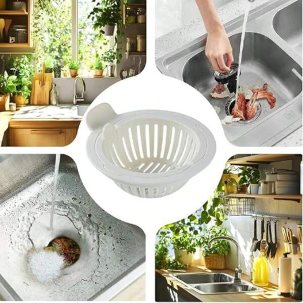 1pc Adjustable Kitchen Sink Strainer - For Drainage Debris, Modern Plastic Design, Kitchen Sink Drain Strainer - Easy To Clean