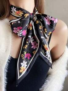 1pc Women's Decorative Long Neck Scarf, Spring/Summer/Autumn, Horse Knight Pattern And Multiple Uses, Lightweight & Artistic Hairband Bandana,Hair Band,Head Band Ideal For Dressing Up Your Look