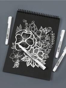 1pc/12pcs White Permanent Marker Pen, Waterproof & Oil-Based For Tire Graffiti, Quick Drying Non-Erasable Fine-Tip Oil-Based Marker Pen Suitable For Glass, Window, Tire, Fabric, Wood, Leather, Ceramic, Metal, Paper, Art Drawing, Graffiti, Wedding, Photo Album, Wedding Decoration (Random Color)