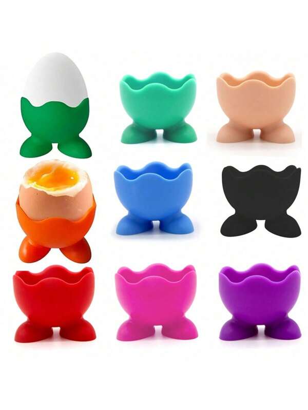 1pc Silicone Egg Poaching Cups, Fits Soft Boiled Or Poached Eggs - Multi-Color Packaged, Fits Individual Eggs With Stands - Dishwasher Safe, Easy To Clean - Breakfast, Brunch, Morning Kitchen Gadget