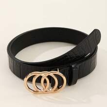 2 件套时尚女士腰带，配有 3 个圆形扣，适合各种节日、聚会、派对、休闲活动，适合所有季节