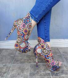 Zapatillas de tacón casual para dama - Multicolor - Ver 2