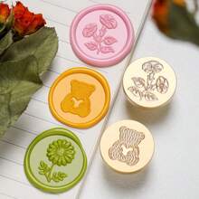 1 Pc, Knitted Series Wax Sealing Stamp Head, Suitable For Envelope Letter Paper/Wedding Invitation Letter/DIY Craft Stamp Decoration/Gift Decoration/Various Holiday Gifts,For School Supplies,Back To School