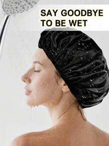 1 Stück einfarbige extra große 3-lagige Haartrocknen Duschhaube, super absorbierendes mikrofaserartiges Material, 100% wasserdichter wiederverwendbarer Haarturban für Frauen mit langem Haar