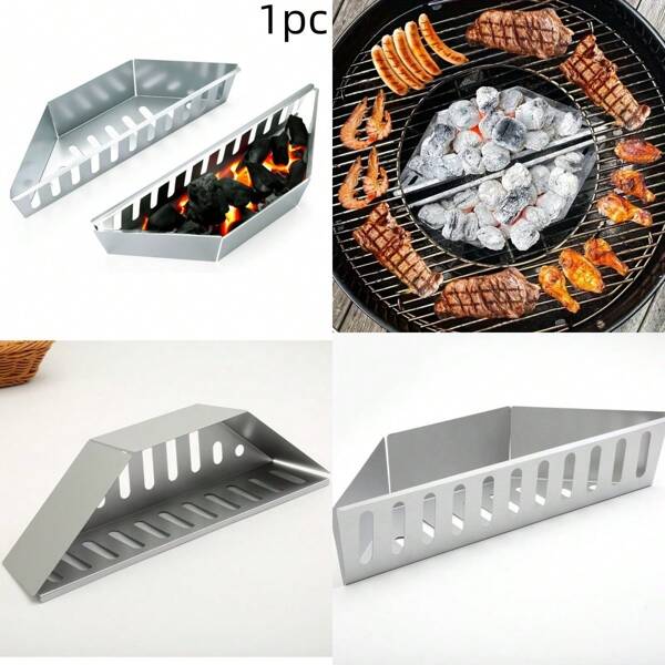 1pc Charcoal Basket Outdoor BBQ Galvanized Plate Heavy Duty Ash Box Charcoal Grill Tool Charcoal Basket