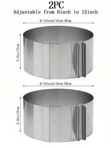 [Regulowany pierścień do musu] Pierścień do musu ze stali nierdzewnej, dostępne w wielu rozmiarach, rozszerzalny okrągły pierścień do ciasta, forma do ciasta, regulowany rozmiar, narzędzie do pieczenia, niezbędne do domowego pieczenia i deserów