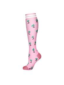1 Pair Women Compression Socks, Knee High Socks, Cute Nurse Compression Socks, Y2k, Cozy