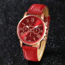 14pcs Women's Watch PU Leather Fashion Simple Three Eye Roman Scale Dial Quartz Watch Set Wristwatch Party Wedding Gift Beach Vacation Valentine Gift