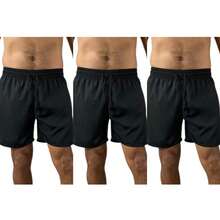 KL Mdas KIT 3 SHORTS Men's Microfiber With Elastane Beach Gym Sports Drying Football Comfort - tudo preto - 查看 2