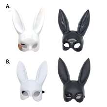 1 Stück schwarze Hasenmaske, Halbgesichtsmaske für Erwachsene, Halloween Party Kostüm Cosplay Requisite