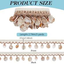 1.45 Inch (Approx. 3.7 Cm) Wide Shell Tassel Lace Trim, Woven Lace Trim, Craft Ribbon For Sewing Fabric Decoration, Bohemian Lace Edging, Clothing, Curtain, Dress Decor - Shell - View 2