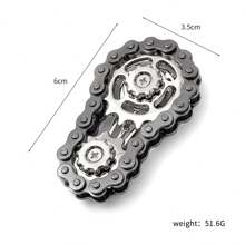1Pc Metal Gear Chain Fidget Toy, Relieve Stress By Rotating Bicycle Chain With Hands, Multiple Ways To Play,Teen Gift, Desk Toy