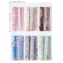 60 件/套空心矩形蕾丝贴纸，复古风格，白色牛皮纸，剪贴簿 DIY 边框装饰，适用于学校用品，返校 - 6款組合(60張) - 查看 9