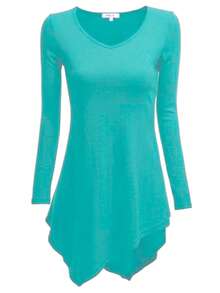Liso    Casual  Elegante  Fiesta  Dulce  Sexy    Tela - verde menta - Ver 1