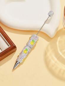 1/3/5/10pcs Multi-Color Luxury Fruit Crystal Beads Pen Refill, Black Ink, Smooth Writing, Full Covered Rhinestone Ballpoint Pen, Creative DIY Jewelry Pen, School/Office/Study Supplies, Gift