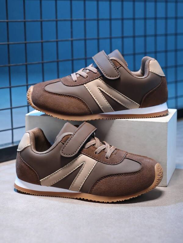 1pair Unisex Lightweight Casual Sneakers With Soft Sole, Straps, Easy To Wear, Ideal For Spring And Autumn New Fashionable Casual Sneakers For Boy, Girl, Kids, Versatile Matching Footwear Kids' Breathable Casual Sports Shoes, Boys And Girls Athletic Trainers