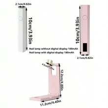 1pc Handheld UV Nail Lamp, Mini Nail Lamp, Portable LED Nail Lamp, Wireless USB Rechargeable Nail Dryer, Fast Curing, Pink Rechargeable Nail Curing Light, Compact Portable Battery Powered Mini Nail Curing Light, Handheld Phototherapy Lamp - Multicolor - View 5
