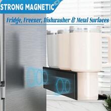 LAN 2 Pack Magnetic Cup Holder For Stanley 30 40 Oz Water Bottle Tumbler Organizer Holder Heavy Duty For Fridge Compatible With Stanley Cup AccessoriesGS4835 - màu đen - Xem 2