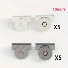 2/4/8/10 件帆布包钱包边缘磁性金属按扣，隐形磁扣，适用于单肩包、衣服、DIY 工艺配件