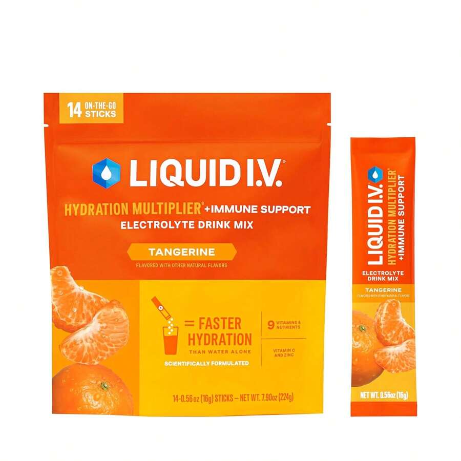 Liquid I.V.? Hydration Multiplier +Immune Support - Tangerine | Electrolyte Powder Drink Mix | 1 Pack (14 Servings) - Wild Berry Blend - View 1