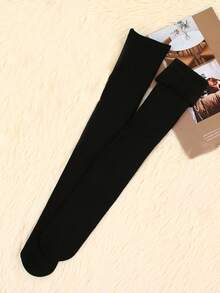 1 para damskich czarno-brązowych skarpet śnieżnych, ciepłe skarpety podłogowe z podszewką termiczną, codzienne skarpety domowe do połowy łydki i za kolano, zimowe, Y2K