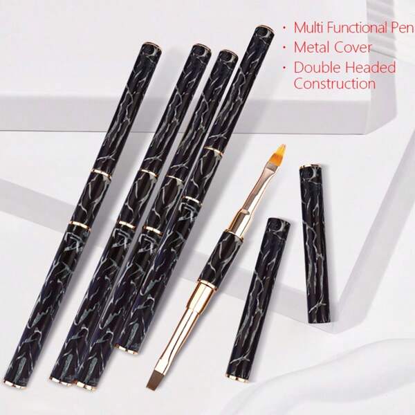 5pcs Set Starry Night Marble Gradient Nail Art Pens: Fine Gradient * Dynamic Copper Tube Crafted (Anti-Shedding)
