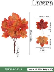 1 件 Larora 人造秋季枫叶装饰，塑料假秋季植物，适合圣诞节、感恩节、万圣节装饰