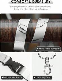 5 Pack Cruise Lanyard For Ship Cards With Marble Pattern Cute Cruise Ship Lanyards With Waterproof ID Badge Holders For Keys, Cards Cruise Essentials For All Cruise  2025, Mixed - 白色 - 查看 6