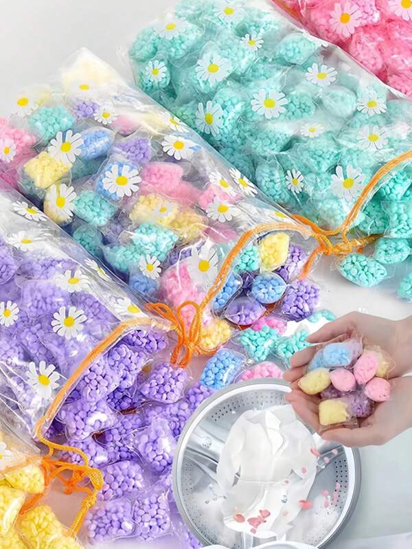 100pc [About 5 Small Packs](23 Capsules In A Pack) Pack Lingering Fragrance BallsLasting Fragrance Clothes Softener Clothes Softener Clothes Floral Fragrance Laundry Fragrance Beads, Washing Machine Fragrance Beads, Laundry Fragrance Beads, Laundry Care Cleaning Products, Cleaning Tools, Apartment Essentials, Modern Stain Cleaning Artifact (Pink Rose, Yellow Lemon, Blue Ocean, Purple Lavender)