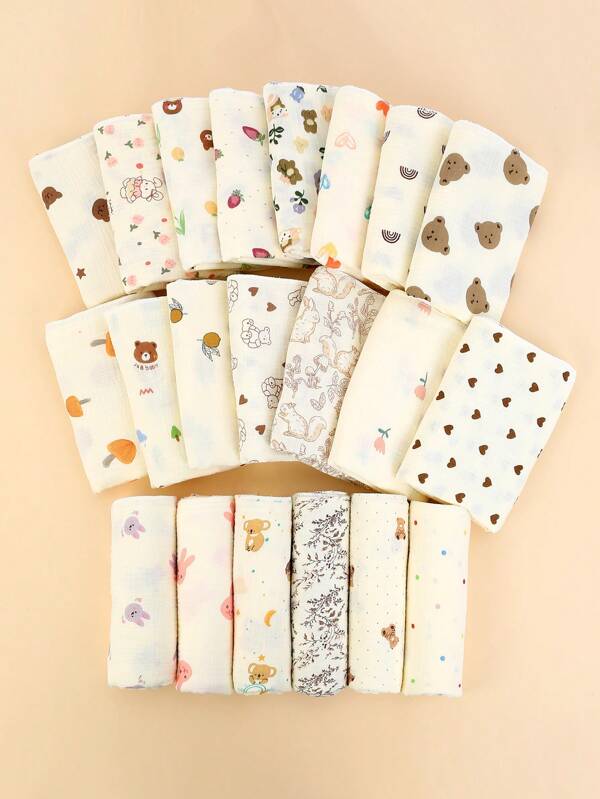 5pcs Baby Swaddle Blanket, Cotton Newborn Baby Muslin Blanket, Baby Boy And Girl Diapers, Baby Accessories, Cotton Baby Bath Towel, Baby's First Gear,
