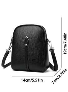 Bolso de mano de unicolor y suave para mujer, bolso de hombro cruzado de lujo de 2025 para mujer