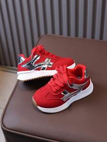 1双全新儿童系带软底休闲户外时尚运动鞋 - 紅色 - 查看 3