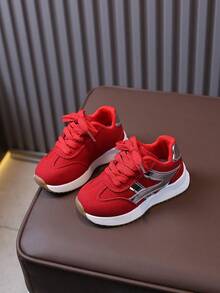 1双全新儿童系带软底休闲户外时尚运动鞋 - 紅色 - 查看 2