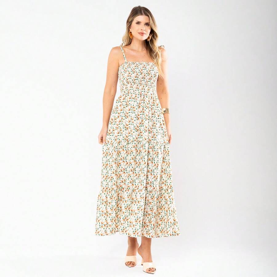 Ruffled Hem Knot - 米色 - 查看 1