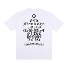 100% Cotton T-Shirt Hearts Basic Streetwear Printed Shirt Chrome CH - 白色 - 查看 1