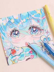 Languo 88 Colors Children's Campus Art Painting DIY Large Capacity Notebook Pen, Metallic Glitter Flash Gel Pen Set, No Color Blending And Stackable Colors, Highly Attractive Fluorescent Gel Pen, Flash Special Effect Painting 1mm High-Precision Pen Head Gel Marker Pen, Back To School Season, Halloween Drawing Gift Set.Guangna. - Multicolor - View 11