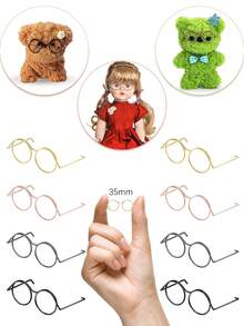 5pcs Mini Eyeglass Frame (35mm) - Multicolor Craft Accessories For Soft Sculpture, Amigurumi And Textile Arts, Miniature Eyeglass Decor For Craft Projects - Multicolor - View 3
