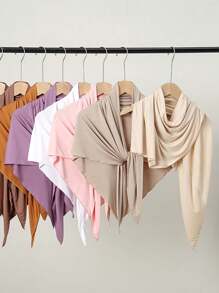 1 pieza Diadema versátil de unicolor para mujer, pañuelo para la cabeza simple, pañuelo musulmán transpirable para protección solar, hiyab de viscosa ligero adecuado para turbante diario