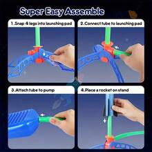 2pcs Outdoor Launching Flying Rocket Interactive Toy, Stomp Rocket Toy, Easter, Halloween And Christmas Gift - Multicolor - View 6