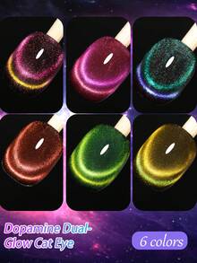 XEIJAYI 1支装10ml多巴胺猫眼凝胶指甲油，UV凝胶指甲油，闪粉磁性美甲油，需配合UV/LED灯使用，适合女性在家DIY美甲沙龙。 - 彩色 - 查看 3