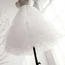 新娘衬裙 80cm/70cm/60cm，双层/四层柔软薄纱裙撑，腰部可调节，蓬蓬裙衬裙，适用于婚纱、洛丽塔角色扮演 - 彩色 - 查看 3