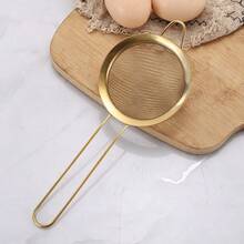 3pcs/1pc Stainless Steel Fine Mesh Tea Sieve With Handle - Japanese Matcha Powder Sieve - Gold - View 2