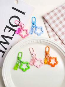 8个可爱小熊和星星造型钥匙扣，背包挂件，送给朋友的小礼物，汽车配件，包包挂饰，学习用品 - 彩色 - 查看 3