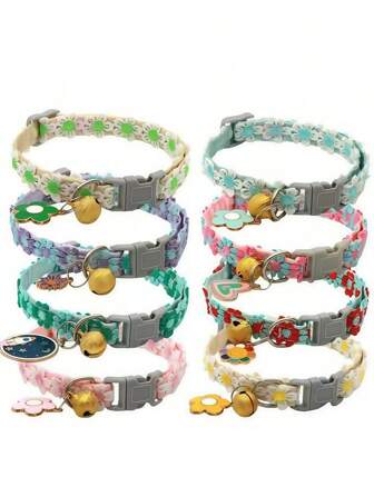 1 Cute Lace Flower Pet Collar With Bells, Multicolor Adjustable Dog Or Cat Collar, Suitable For Puppies, Colorful Lace Flower Collar Bells, Cats, Puppy Collars, Flowers, Love Pendants, Bell Collars, Pets, Cats, Dogs, Jewelry Collars, Collars, Collars.