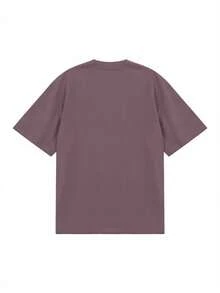 Blueplus Men's Summer Cotton T-Shirt, 220g Weight, 100% Cotton, A Certain Thickness, Versatile And Comfortable To Wear, Very Suitable For Running, Sports, Outdoor Entertainment, | Holiday Gift - 紫紅色 - 查看 3