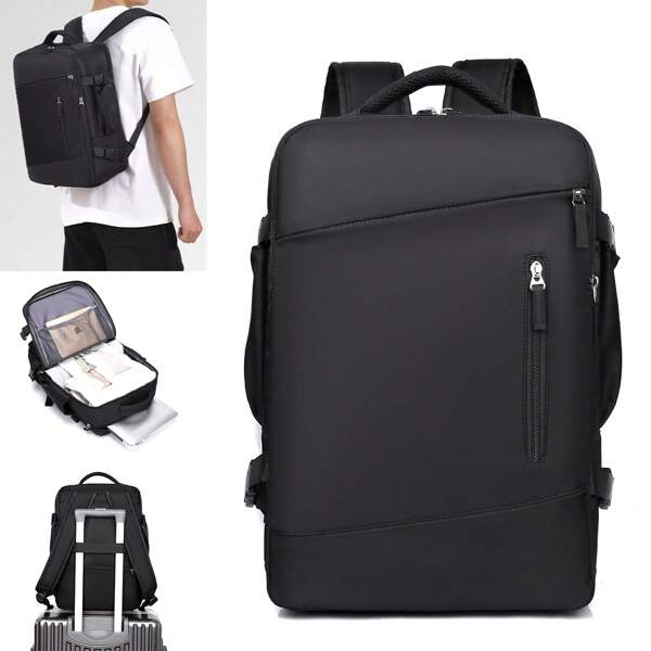 A Lightweight, Large-Capacity Oxford Material For Men And Women, Solid Color Multifunctional Computer Shoulder Bag, Student Backpack, Boarding Travel Business Bag, Multi-Compartment Storage, Independent Shoe Compartment, Wet And Dry Separation, Can Be Set Suitcase Design, Suitable For Short-Term Travel, Business Trips, Office Trips, Work Computer Bag Bags For Holiday