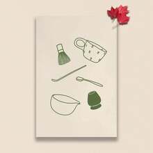Framed 1Pc Matcha Latte Print Matcha Poster Matcha Corner Wall Art Matcha Lover Art Print,Canvas Wall Art Poster Decor Pictures For Room Home Aesthetic Decor,Suitable For Living Room,Bedroom,Bathroom,Study&Office,Cafe&Bar,Corridor Wall Decoration,4th Of July Decor - Framed - View 1