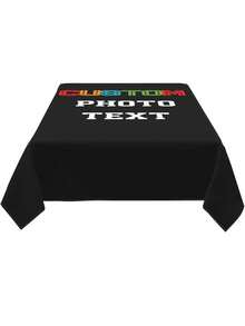 Toalha de mesa retangular personalizada de 1 peça, adicione sua própria foto, logotipo, texto para personalizar, toalha de mesa à prova de óleo e fácil de limpar, adequada para casamento, festa, restaurante, atividades ao ar livre, piquenique, todos os feriados - Multicolorido - Ver 3