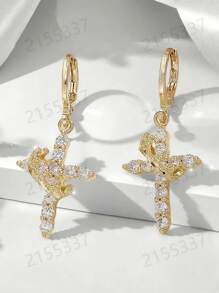 Fashion Elegant/Retro Copper Micro-Inlay Cross Earrings