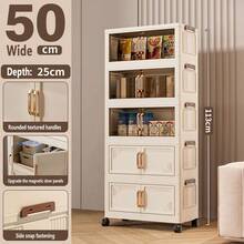 5/4/3/2/1 Warstwowa składana szafka do przechowywania, zabawka do salonu, przekąska, szafka na drobiazgi, wielowarstwowa plastikowa szafka do przechowywania, meble domowe - Wielokolorowe - Zobacz 34